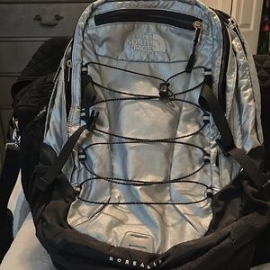 The North Face Borealis Silver and Black Backpack